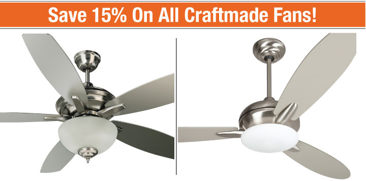 Craftmade ceiling fans from Turney Lighting