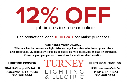 Turney Lighting Coupon – 10% Lighting | Turney Lighting and ...