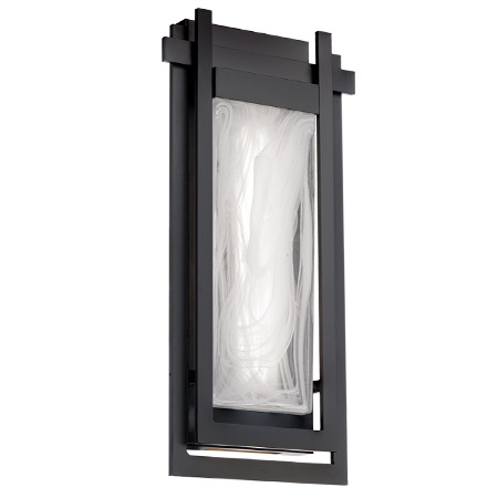 Haze Collection LED Outdoor Wall Sconce in Etched Black with Wispy Glass Diffuser Modern Forms WS-W64316-BK
