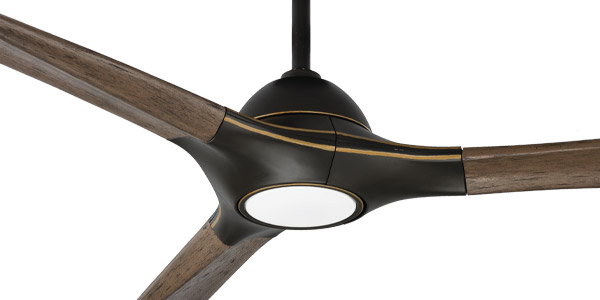 Woody 60 Collection 60” 3-Blade Ceiling Fan in Matte Black with Distressed Koa Blades Modern Forms FR-W1814-60L-MB-DK