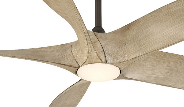 Zephyr 5 Collection 52” 5-Blade Ceiling Fan in Bronze with White Oak Blades and Frosted Glass Integrated LED Lens Modern Forms FR-W2401-62L-BZ-WO